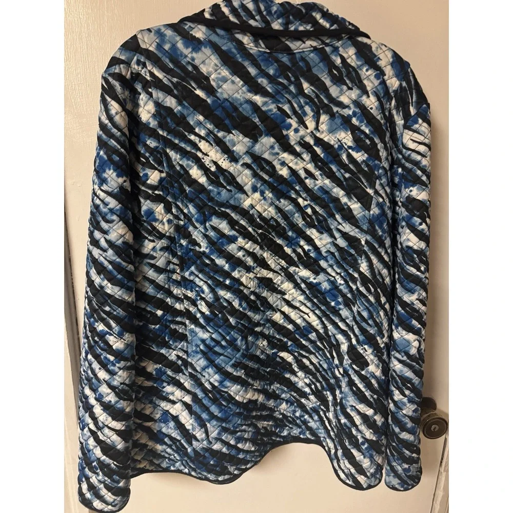 Ruby Rd Women's Size‎ L Blue And Black Full Zip Jacket